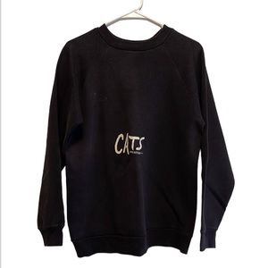 🏷 vintage CATS musical 1981 black faded crewneck sweatshirt